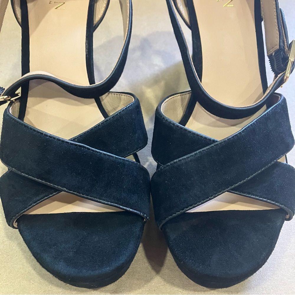 LAUREN RALPH LAUREN Sasha Suede Velvet Buckle Heel Platform Sandal size 9.5 NEW - Picture 5 of 7